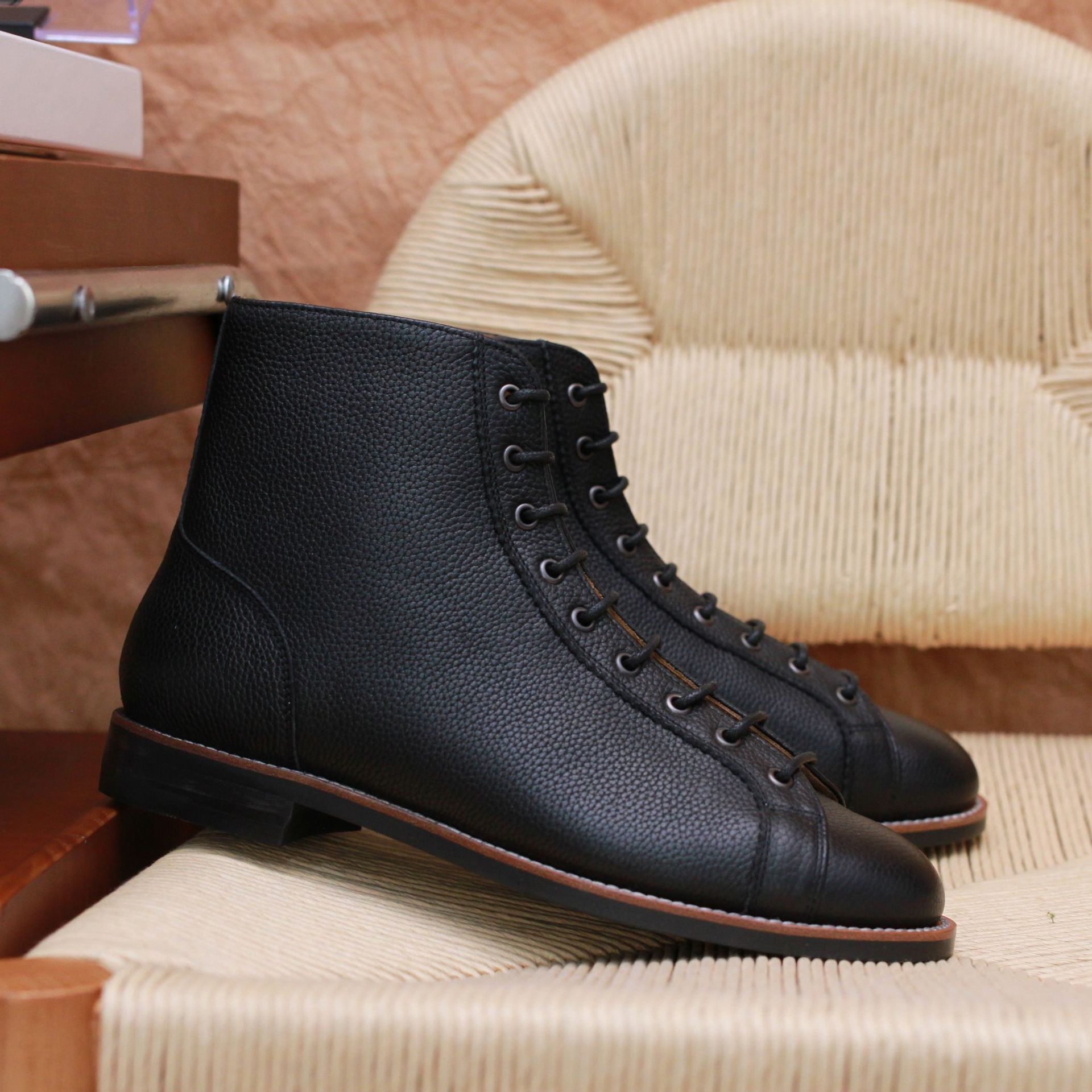Men's Height-increasing Square Toe High-top Martin Boots foto 5