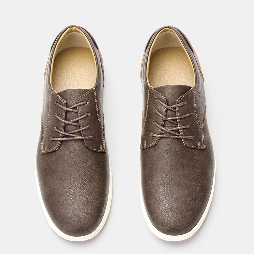 Men's Casual Plus Size Comfort Leather Board Shoes foto 3