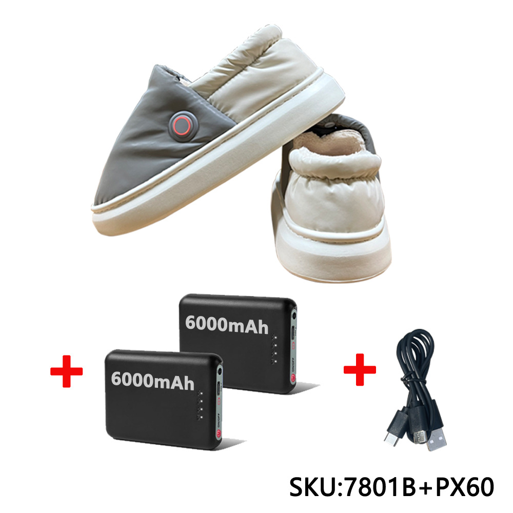 Long Endurance Battery Heating Cotton Shoes Warm Feet Heating Slippers foto 2