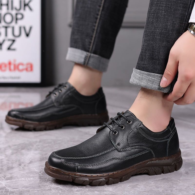 Mens Leather Shoes With A Tendon-sole foto 2