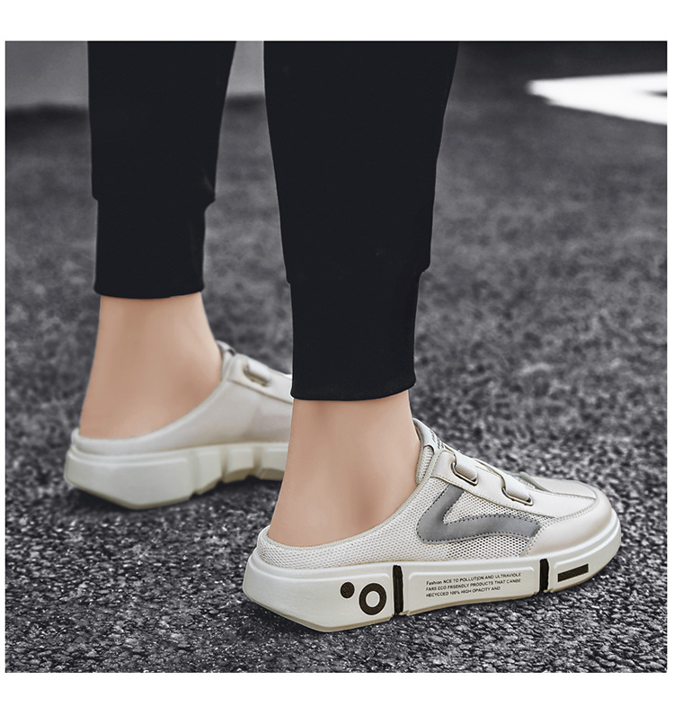 Mesh Half Slippers Men's Breathable Closed Toe Shoes foto 4