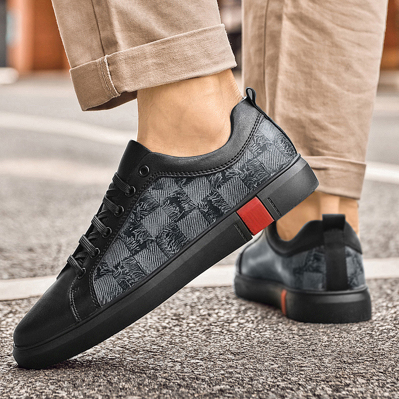 Men's Flat Fashionable Cowhide Casual Shoes foto 3