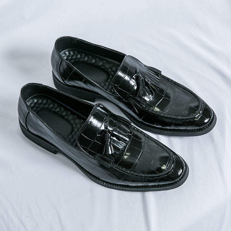 Casual Slip-on Pointed British Style Small Leather Shoes foto 4