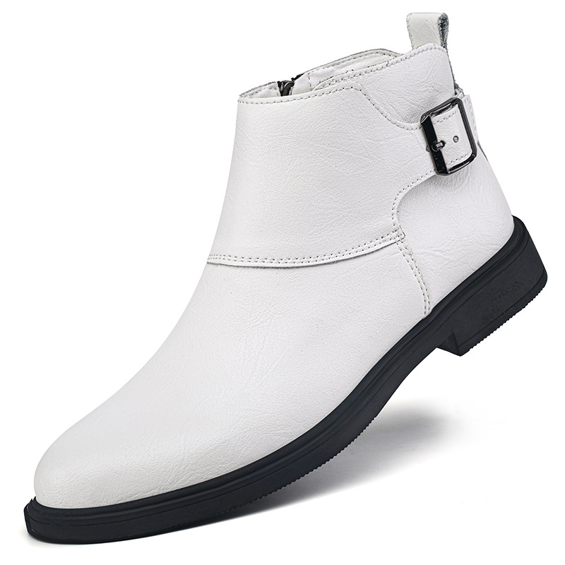High-top British-style Leather Zip-up Ankle Boots foto 5