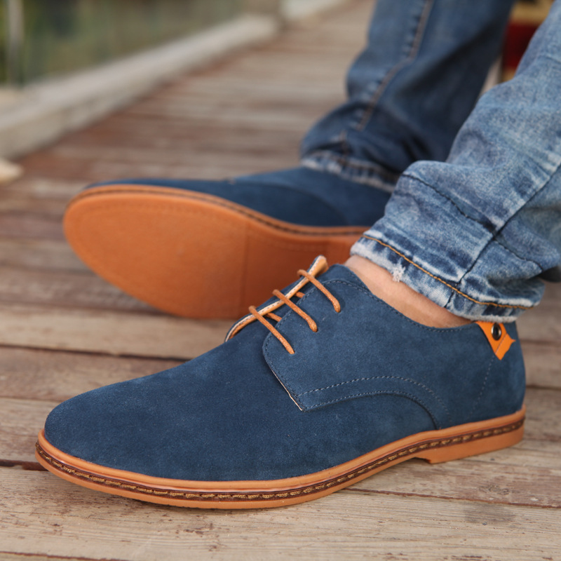 Men's Suede Lace-up Leather Shoes foto 2