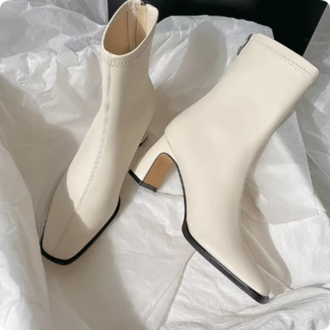 Women's Autumn And Winter New Style Brown Ankle Boots With Velvet Thick Heels foto 2