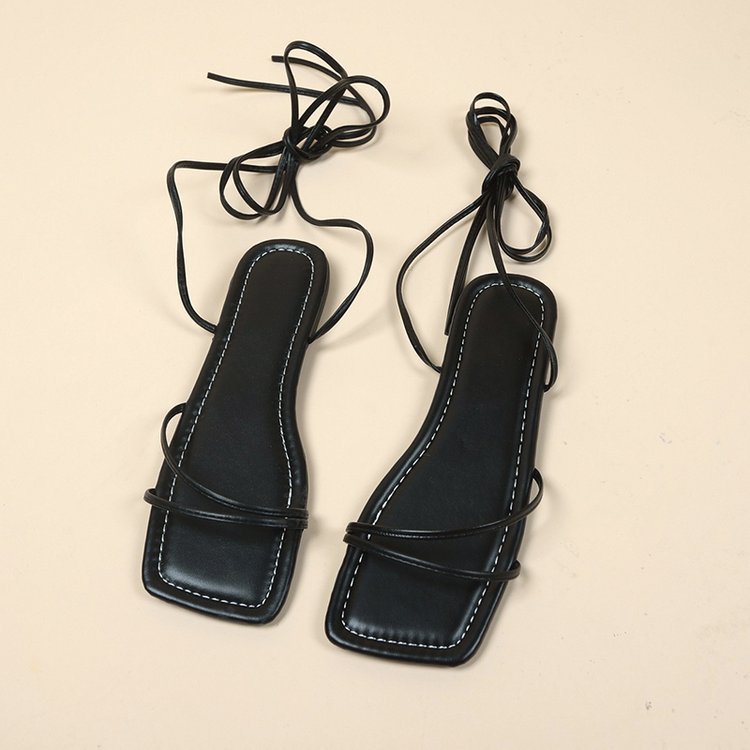 European And American Ankle Ring Bandage Cloth Flat Sandals Women's Summer foto 4