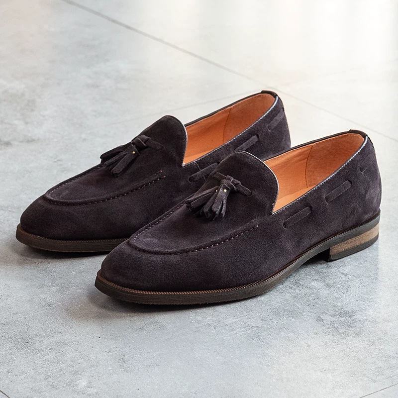 Mens Slip-on Leather Shoes Loafers For Commuting foto 2
