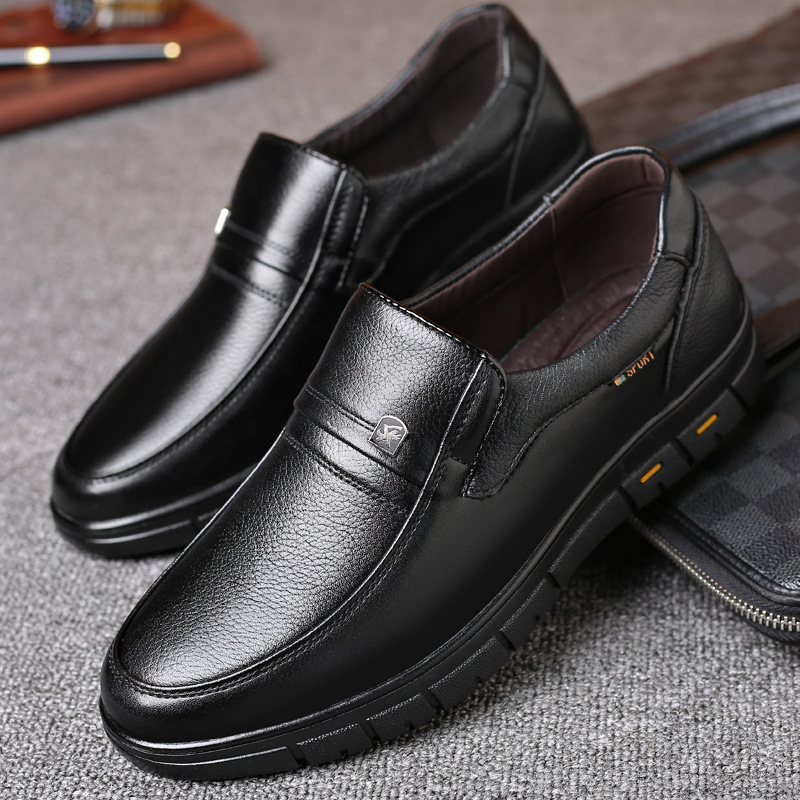 Men's Casual Leather Shoes Soft Bottom foto 2