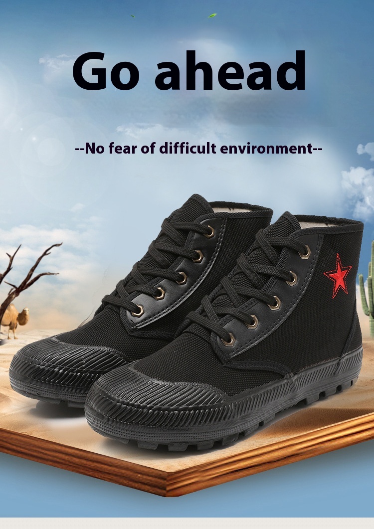 Men's High-top Waterproof Wear-resistant Camouflage Protective Shoes foto 5