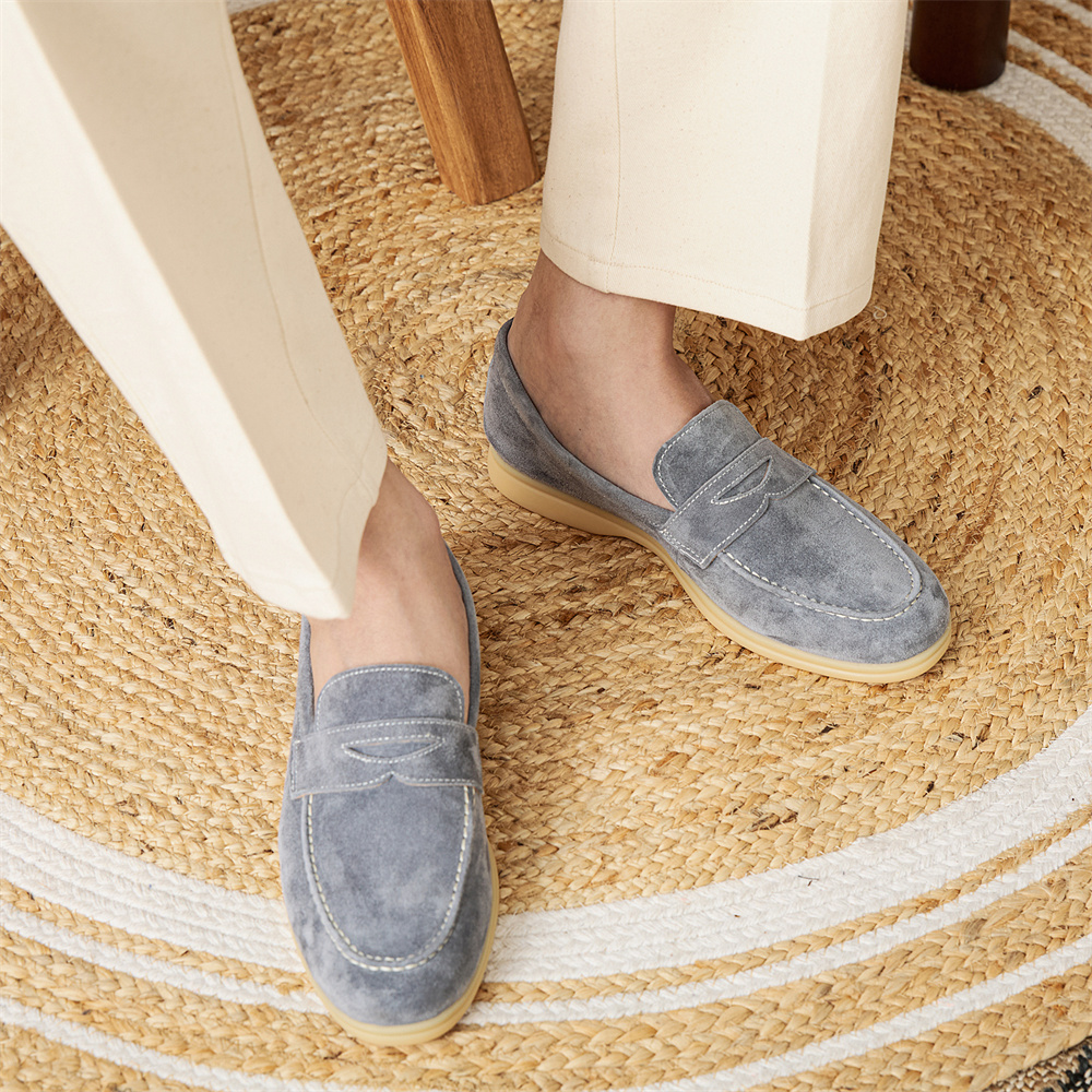 Men's Loafers With Round Toe Suede Slip-ons foto 3