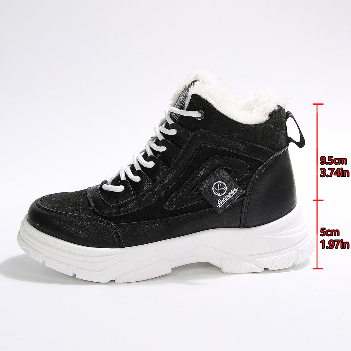 High-top Fleece-lined Dr Martens-style Winter Warm Cotton Shoes Thick-soled Versatile Snow Boots In Plus Sizes foto 5