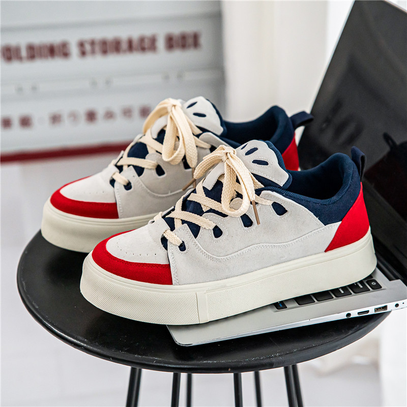 Men's Thick Bottom Skateboard Shoes Low Top foto 3