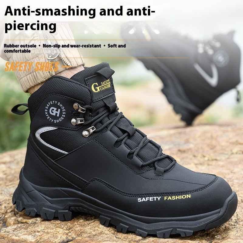 Anti-smashing And Anti-penetration Mountaineering Wear-resistant Waterproof Construction Site Safety Shoes foto 3