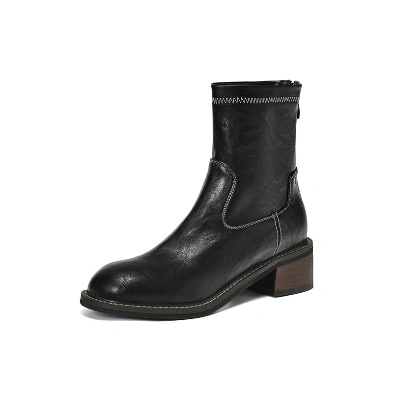 Women's Simple And Casual Mid-heel Martin Boots foto 4