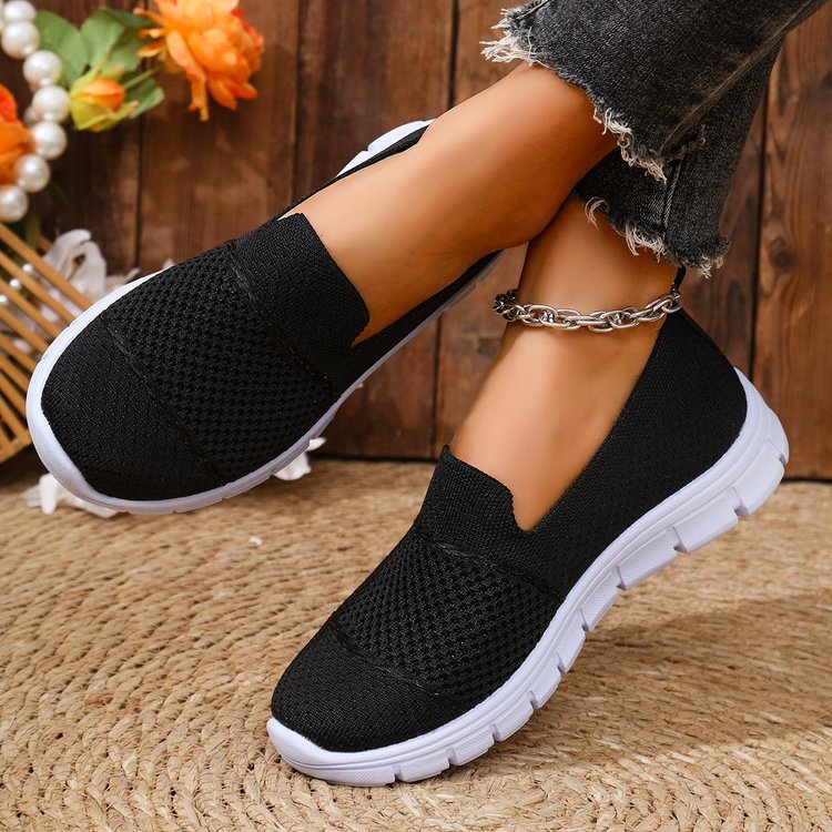 Mesh Breathable Flat Solid Color Casual Shoes For Women foto 4