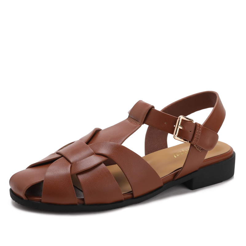 Baotou Woven Piggyback Strap Vintage Sandals New Style foto 4