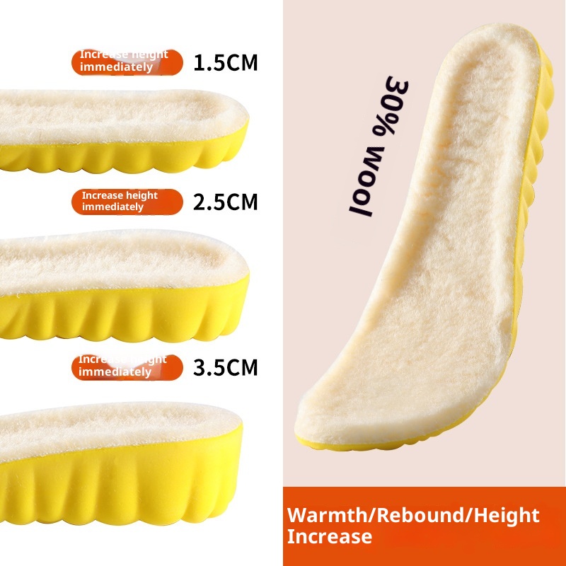Breathable Sweat Absorbing Shock-absorbing Comfortable Soft Bottom Drooping Wool Insole