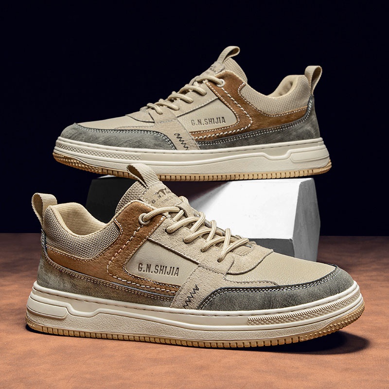Spring Retro Sports Casual Shoes Men's Leather All-matching foto 4