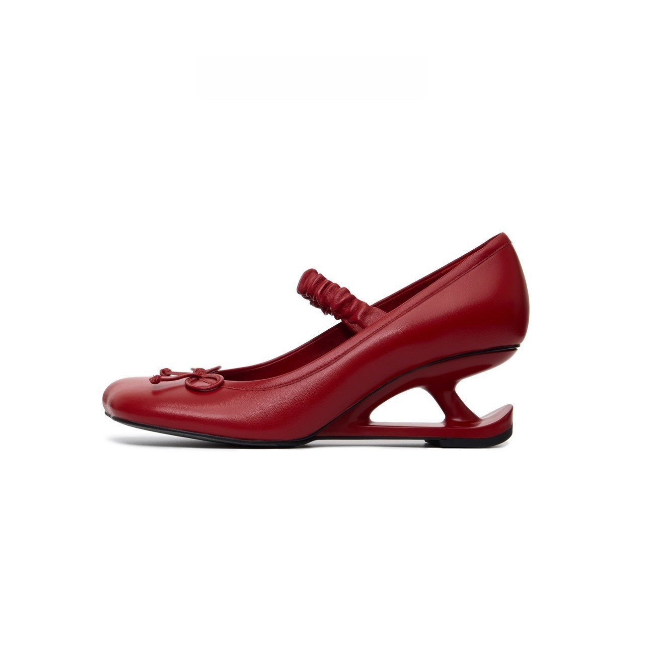 Womens Square Heel Shoes With Bow Accent