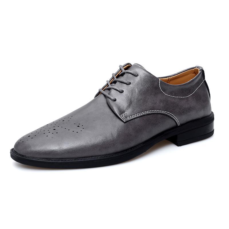 Men's Korean-style Trendy British-style Pointed Leather Shoes foto 5