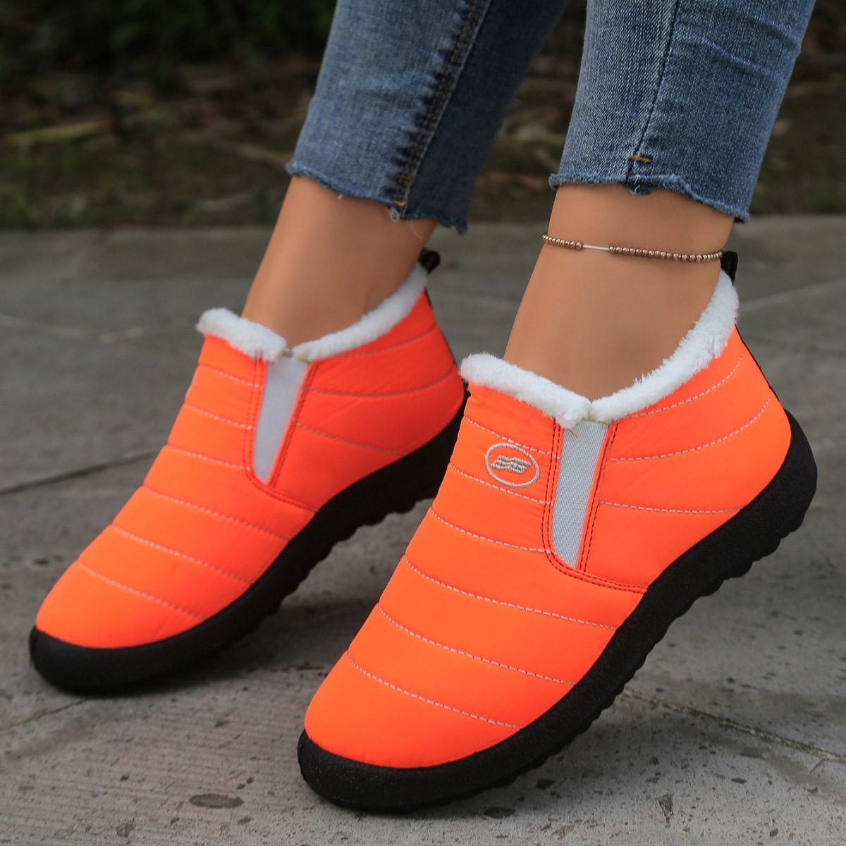 Plus Size Cotton Boots Fleece Lined Padded Warm Keeping Casual Shoes foto 3