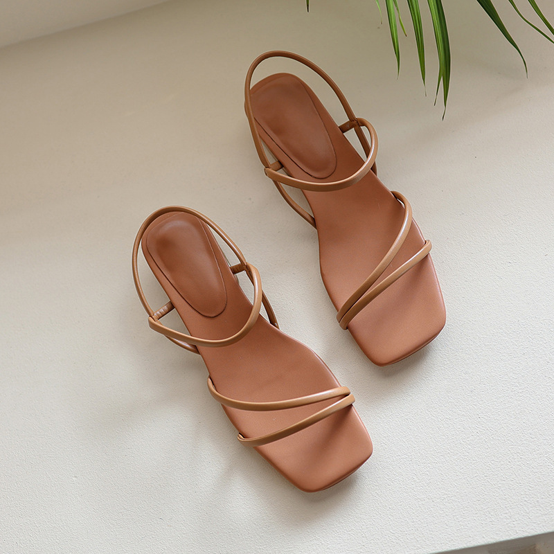 Flat Strap Open-toed Roman Sandals Women foto 5