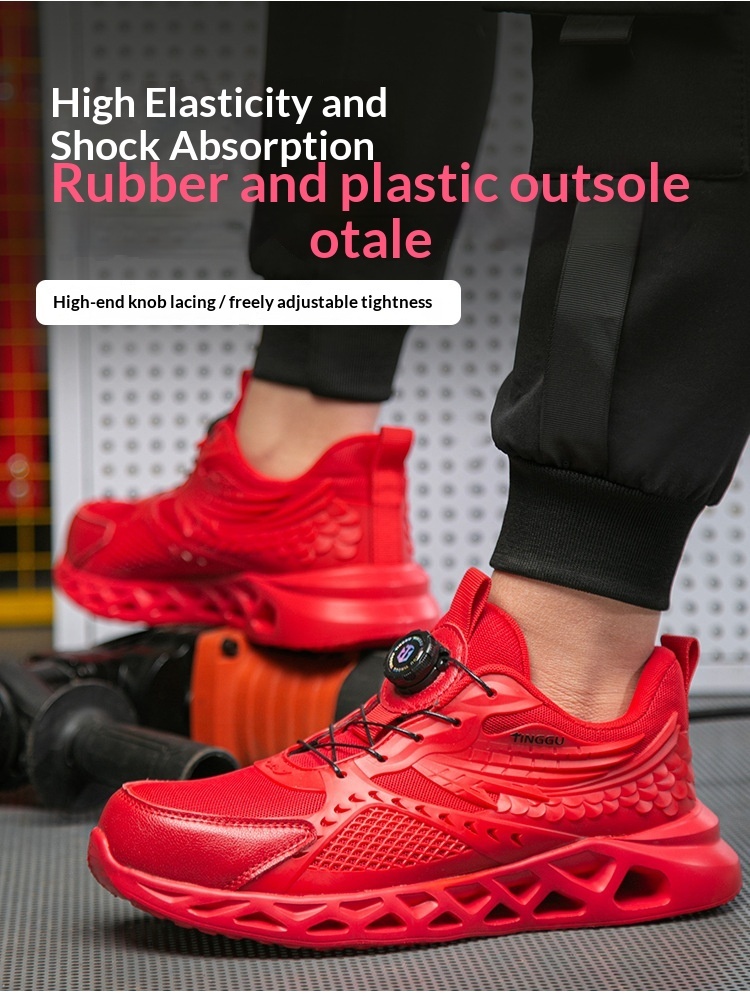 Mens Impact-resistant Puncture-proof Breathable Deodorizing Work Shoes