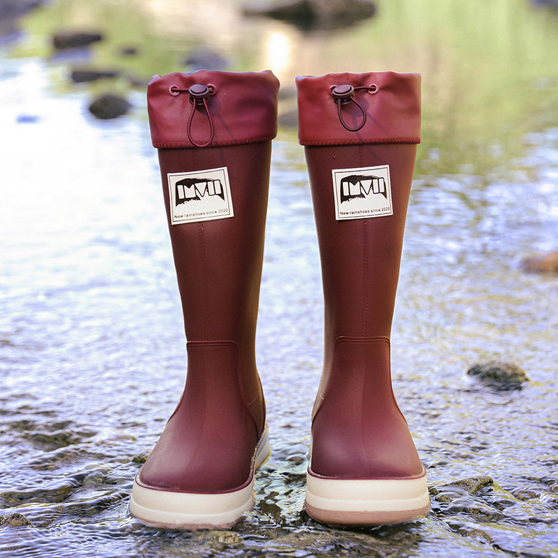 Couple Platform High Tube Outdoor Camping Rain Boots Waterproof Non-slip Rain Boots foto 4