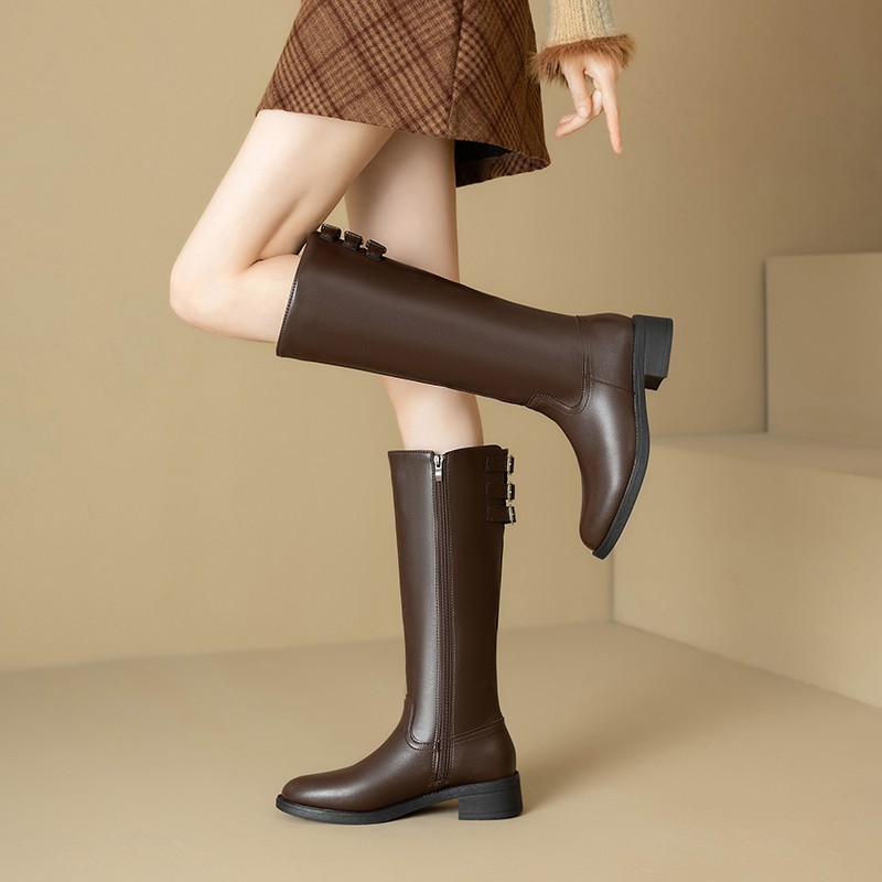 New Fallwinter Retro Chunky-soled Equestrian Boots For Petite Women foto 5