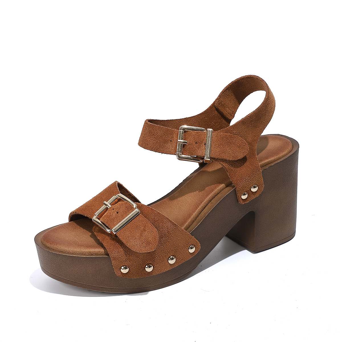 Womens Waterproof Platform Chunky-heel Sandals With A Strappy Bucklestylish And On-trend foto 4