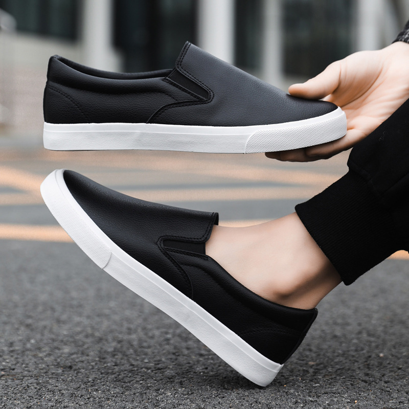 Breathable Flat Casual Sports Leather White Shoes foto 4