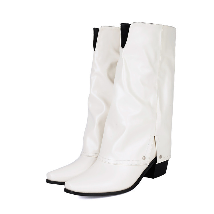 Retro Chunky-heeled Booties For Women