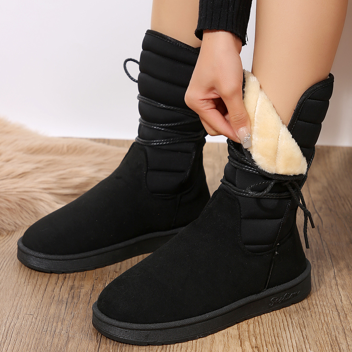 Mid-calf Warm Womens Cotton Boots foto 2