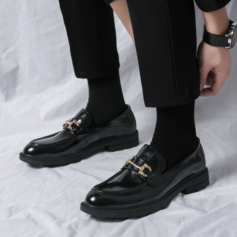 Horsebit Loafers Male Fashion Formal Wear Lace-up Platform foto 2