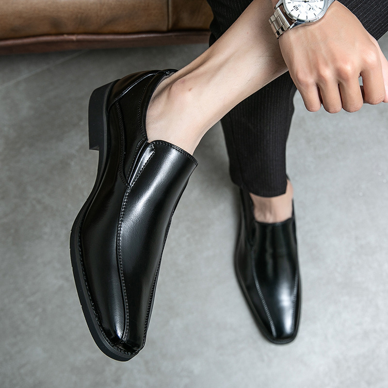 Men's Shoes Patent Leather Casual Pointed Leather Shoes Studio Set Leather foto 5