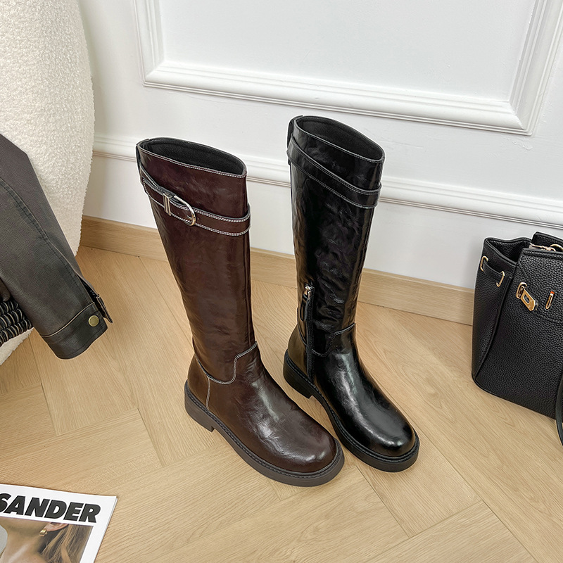 Women's Knee-high Black High-end Martin Boots foto 5