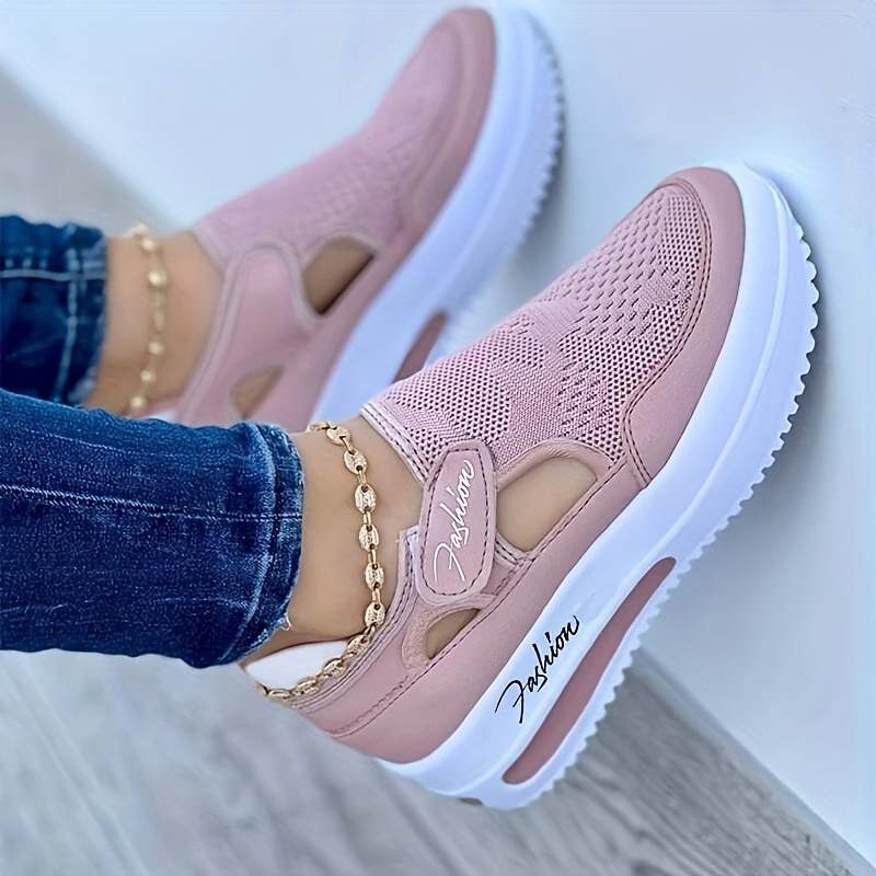 Women's Flyknit Breathable Casual Wedge Chunky-Soled Sneakers