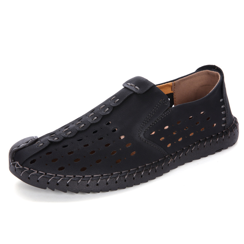 Breathable Hollow Men's Shoes Hand Stitching Gommino foto 5