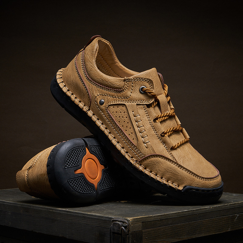 Men's Toe Shape Leather Casual Shoes foto 3