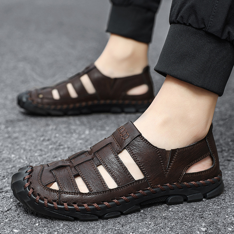 Plus-size Mens Hollow-out Sandals With A Sewn-in Sole foto 5