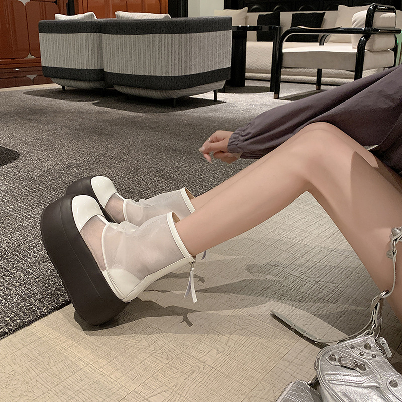 Women's Hollowed-Out Thick-Soled Mesh Ankle Boots foto 4