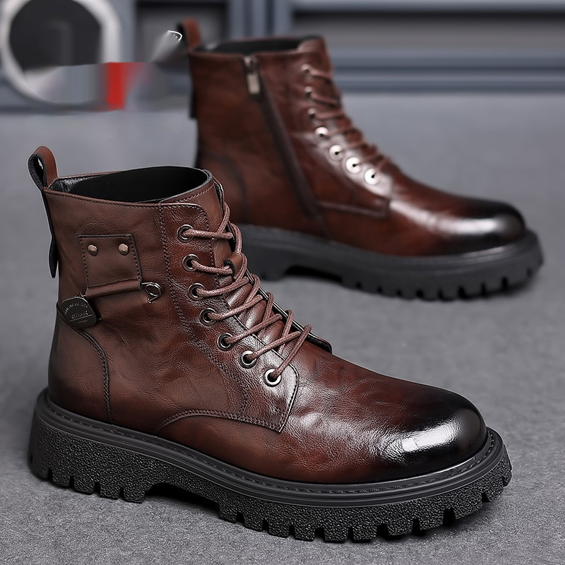 Men's Retro Breathable High-top Martin Boots foto 4