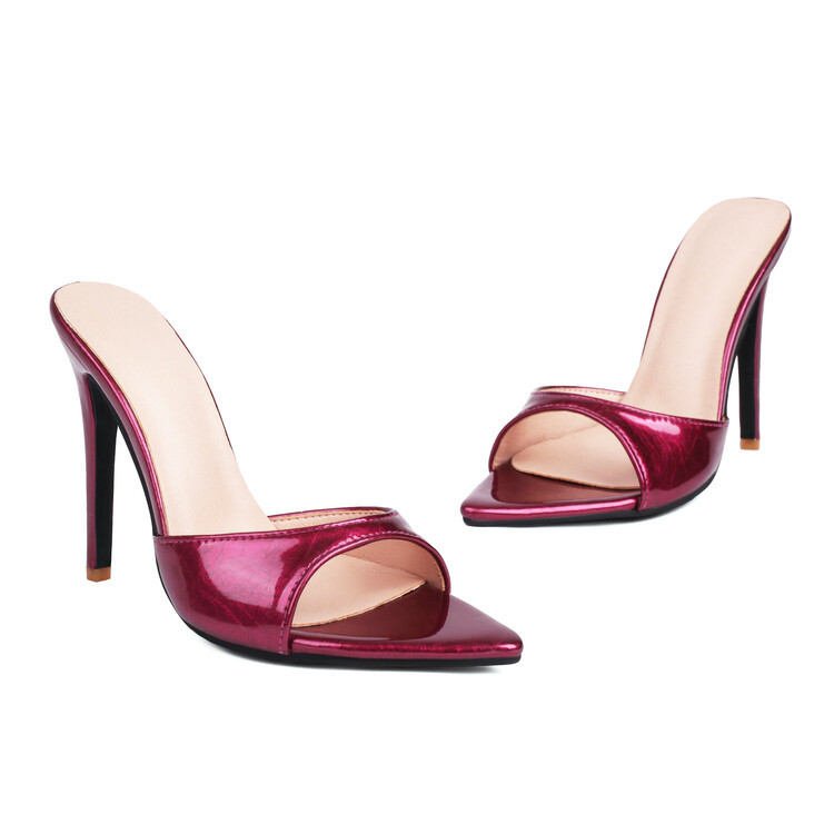Textured Stiletto-pointed-toe Open-toe High Heels foto 4
