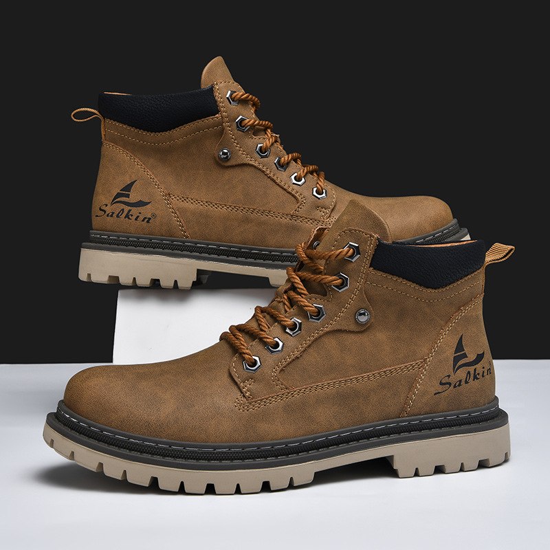 Men's Mid-Top Autumn British Style Worker Boot foto 4