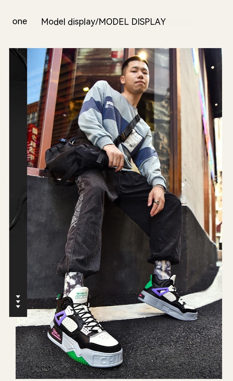 High-top Tide Shoes Student Combat Boots Platform Sneakers foto 3