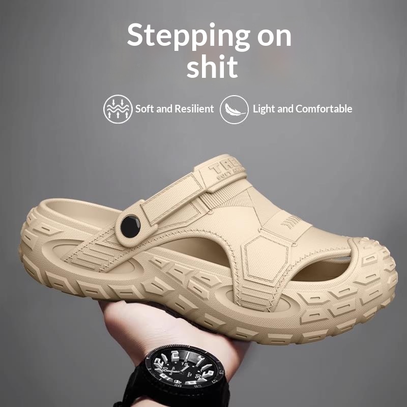 Mens Summer Outdoor Non-Slip Soft-Soled Closed-Toe Beach Clog Shoes foto 3