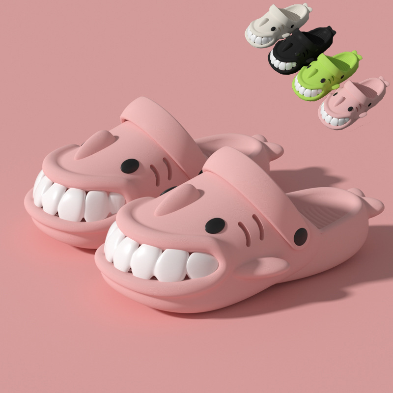 New Cute Funny Shark Slippers Summer Outerdoor Garden Shoes Indoor Non-Slip Floor Home Slipper foto 3