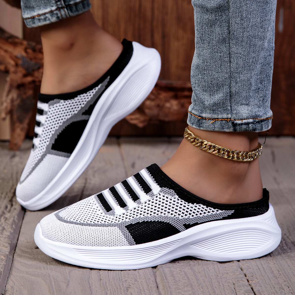 Flyknit Casual Slip-On Mesh Womens Shoes foto 4