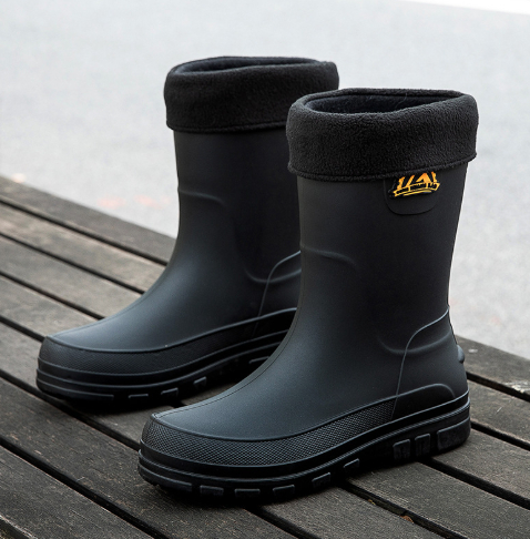 Men's Fashionable Outdoor Middle Tube Non-slip Rain Boots foto 3